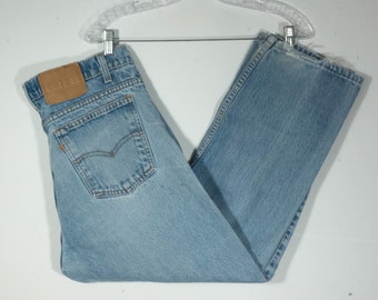 Vintage Levi's Jeans Orange Tab Artist Maker Jeans Distressed Worn In Character Short / Cropped - Size 35 x 26 - AS FOUND