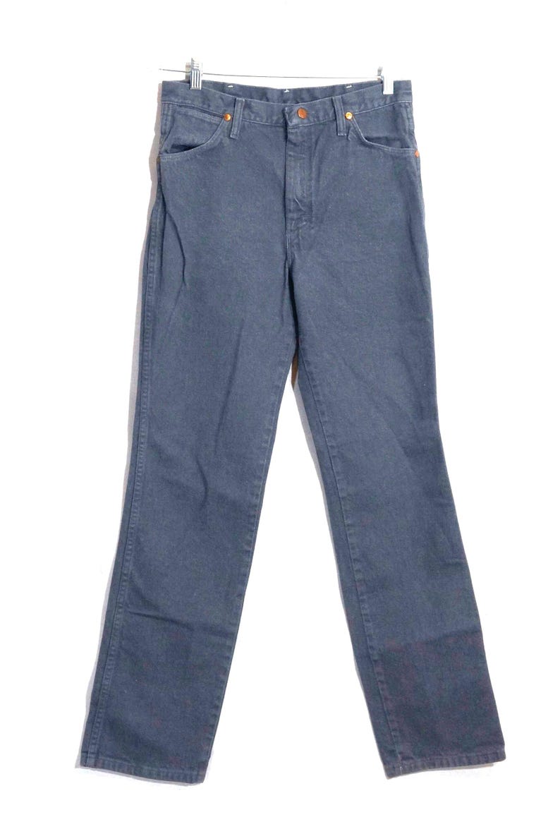 Vintage Western Jeans, Wranglers Gray Denim, USA Made Bootcut - 32 x 34 image 2