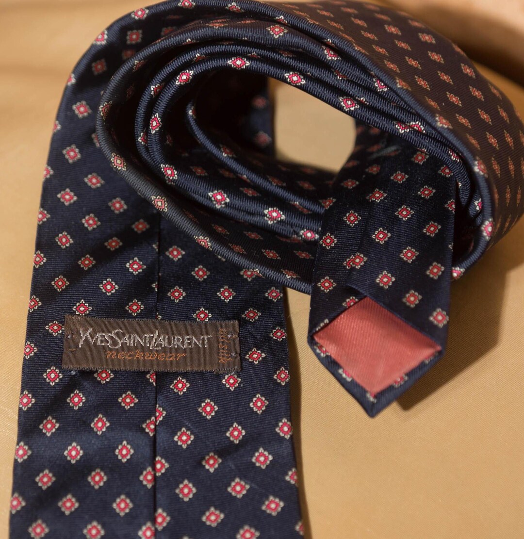 Ysl Necktie Rabbit Vintage Yves Saint Laurent Silk Necktie YSL Pure Silk Neck Tie Neckwear ...