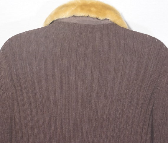 Vintage Jacket 90s Plush Pile Knit Zip Up Faux Fu… - image 9