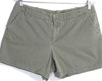 Vintage JCrew-chino: kaki katoen Y2K halfhoge taille (maat 8)