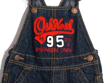 Vintage OshKosh bebé monos Vestbak Dungarees Jeans - Tamaño 12 M