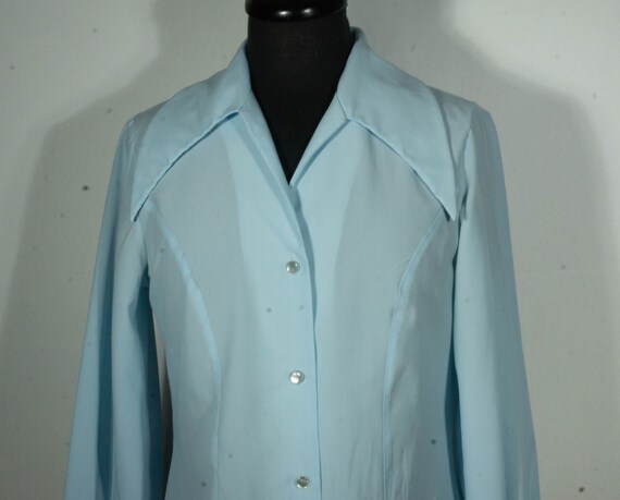 Vintage Blouse 60s Top Wing Collar Designer "Lee … - image 6