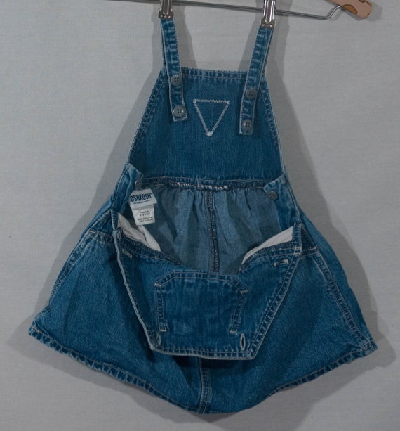 OshKosh Jean Dress Vintage Overalls Cut - Girls T… - image 7