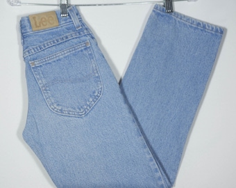Vintage Lee Kinder Jeans: 90er Jahre Hellblauer Denim, Größe 10 Slim
