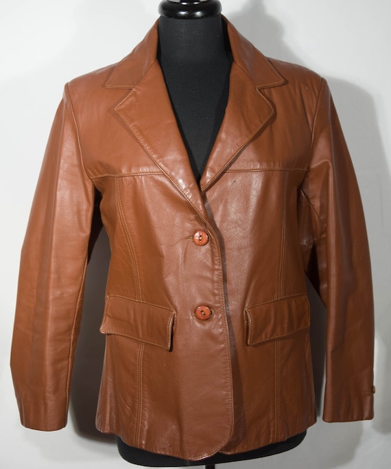 Vintage Leather Coat 70's Jacket the Leather Shop Made in Vintage Leather Coat 70's Jacket the Leather Shop Made in