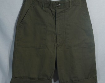 Vintage Cargo Shorts Camping Hiking Safari Khaki - AS FOUND hemmed / cut off Army Pants