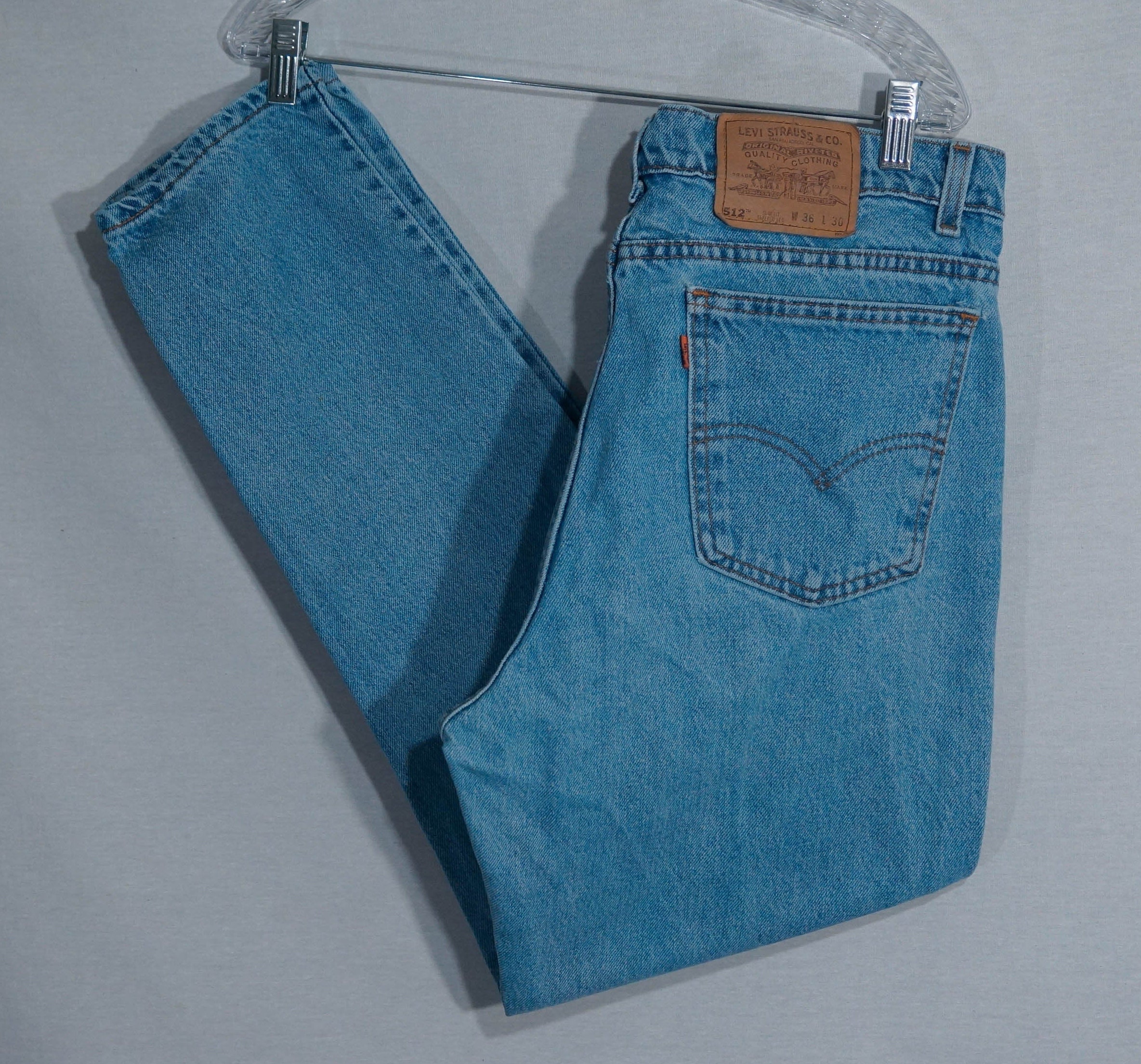 Vintage Levi s Jeans Made in USA 512 90s Orange Tab 36 X 30 Worn