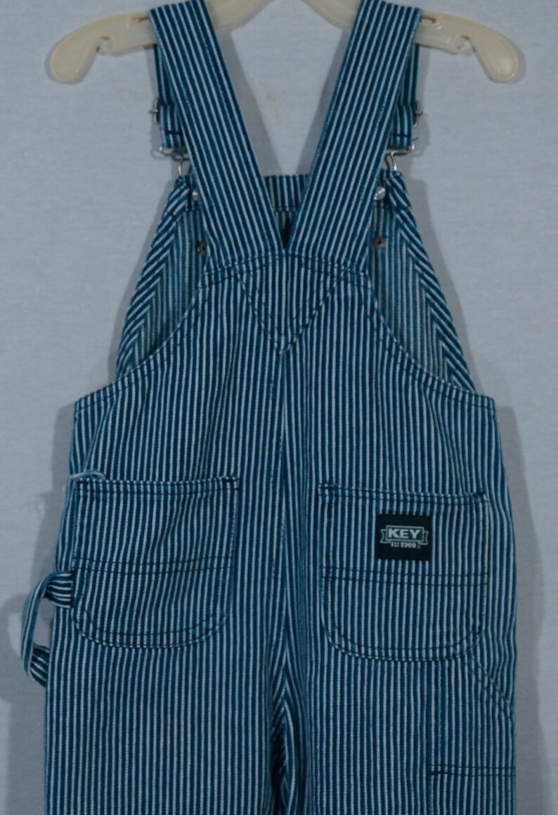 Vintage Baby Overalls Key Imperial Conductor Hickory Striped Etsy