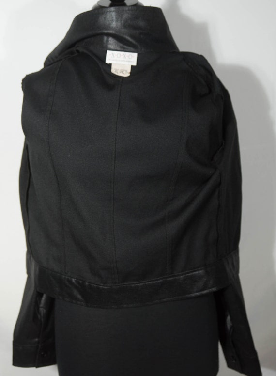 Vintage Black Jacket XOXO 90s Streetwear Coat Shi… - image 7