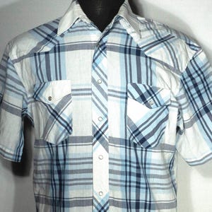 Vintage Wrangler Western Shirt: Pearly Snap Plaid Cowboy Top, Size 44