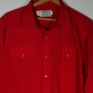 Vintage Western Shirt H Bar C Made in USA Mr. Tall Ranch Cowboy Pearly ...