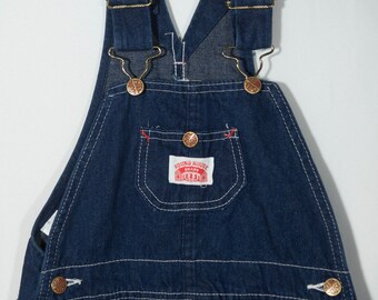 Kids Vintage Overalls Dungarees Jeans Roundhouse Label - Child Size 7 LIKE NEW, Original Tag Still Attached