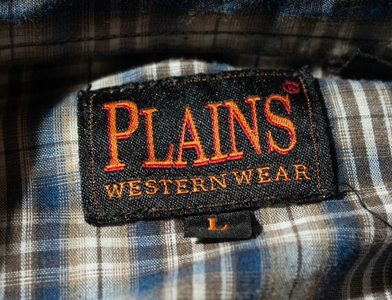 Vintage Western Shirt 80s Pearly Snaps Plains Lab… - image 3