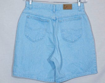 Vintage Jean Shorts 80s Lee Denim: High Waist, Curvy Fit - VTG Women's Size 14