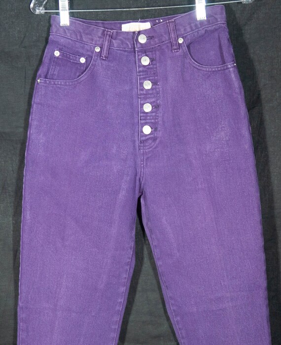 Vintage Purple Jeans 'Jeanjer' Label Button Fly H… - image 7