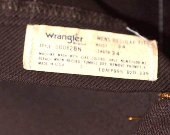Vintage 70s Wrangler Western Pants: Brown Bootcut… - image 4