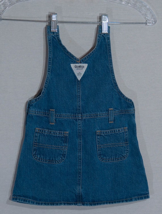 Vintage OshKosh Jean Dress Toddler Denim Jumper O… - image 2