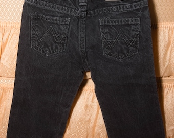 Vintage Wrangler Baby Jeans: Black Denim, Elastic Waist - 12M