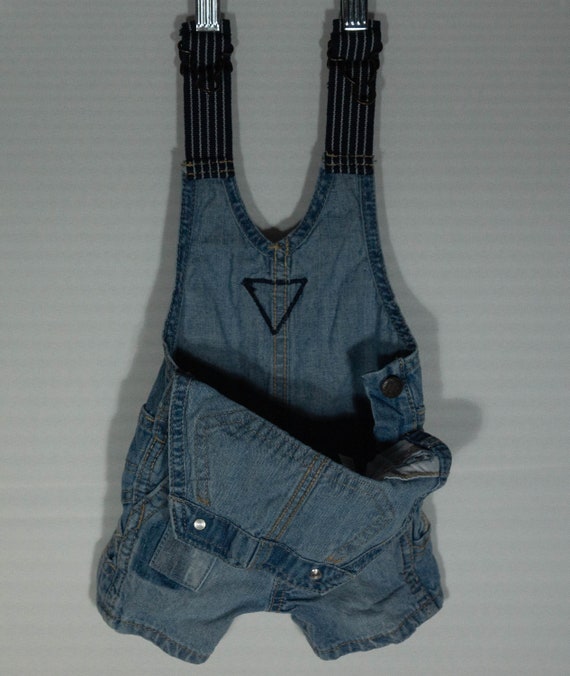 Baby Carhartt Overalls Shorts Blue Jean Patches D… - image 5