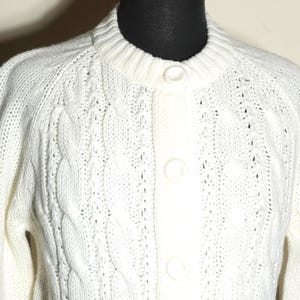 1960&#39;s Cardigan Mod Button Up Sweater Vintage Made in Korea 60s Kmart Label Midcentury Style Soft Acrylic Knit - Women&#39;s Size M , 36&quot; Chest