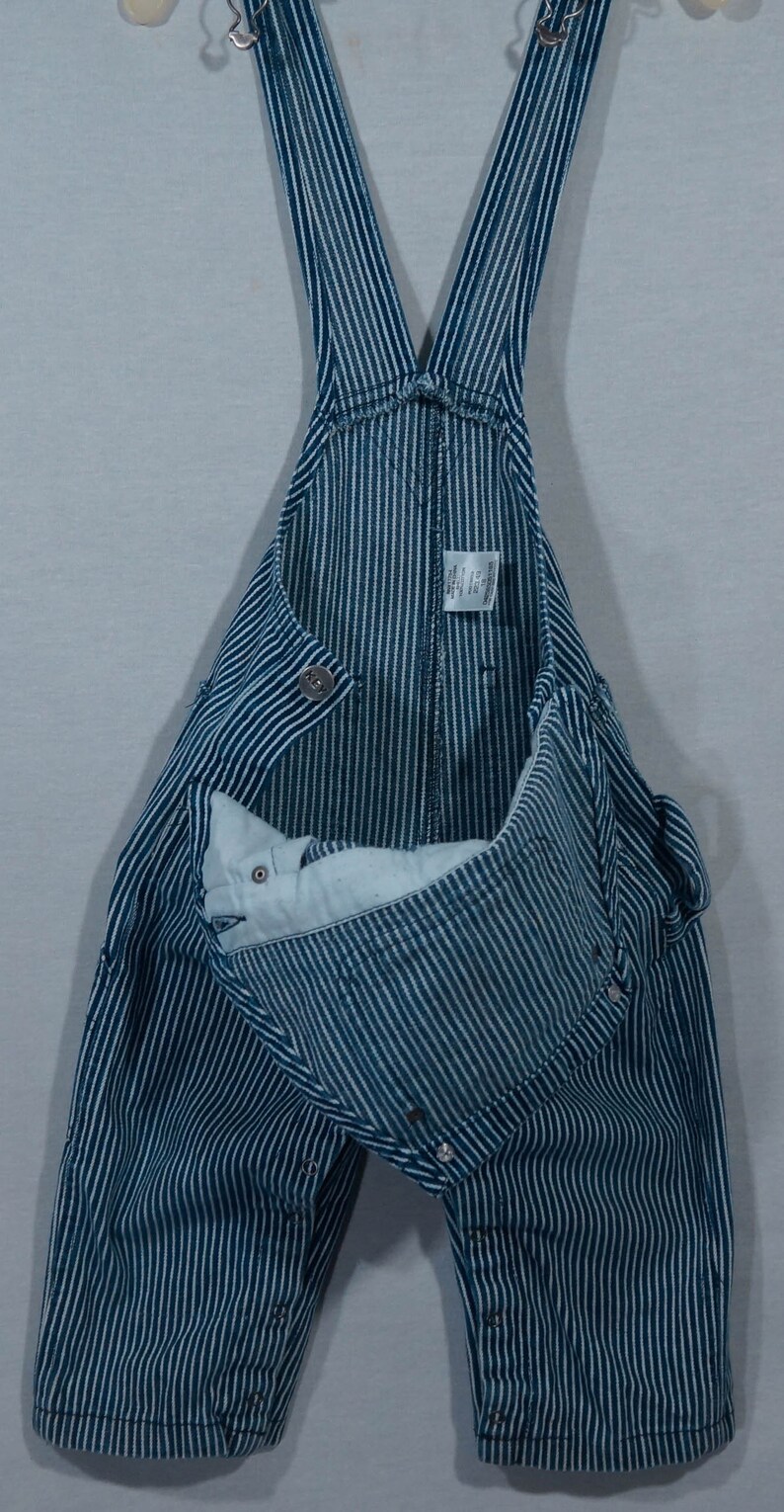 Vintage Baby Overalls Key Imperial Conductor Hickory Striped Etsy