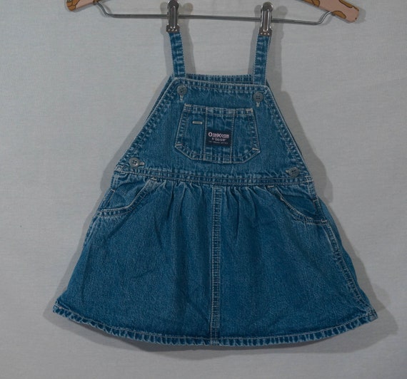 OshKosh Jean Dress Vintage Overalls Cut - Girls T… - image 1
