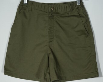 Kids Shorts 70s / 80s Boy Scouts of America Vintage Utility Pants Khaki Green Hiking, Camping, Outdoors - Youth Size 16