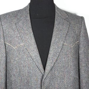 Vintage Tweed Western Blazer: Cowboy Sport Coat, Union Made USA, Men&#39;s 42&quot; Chest