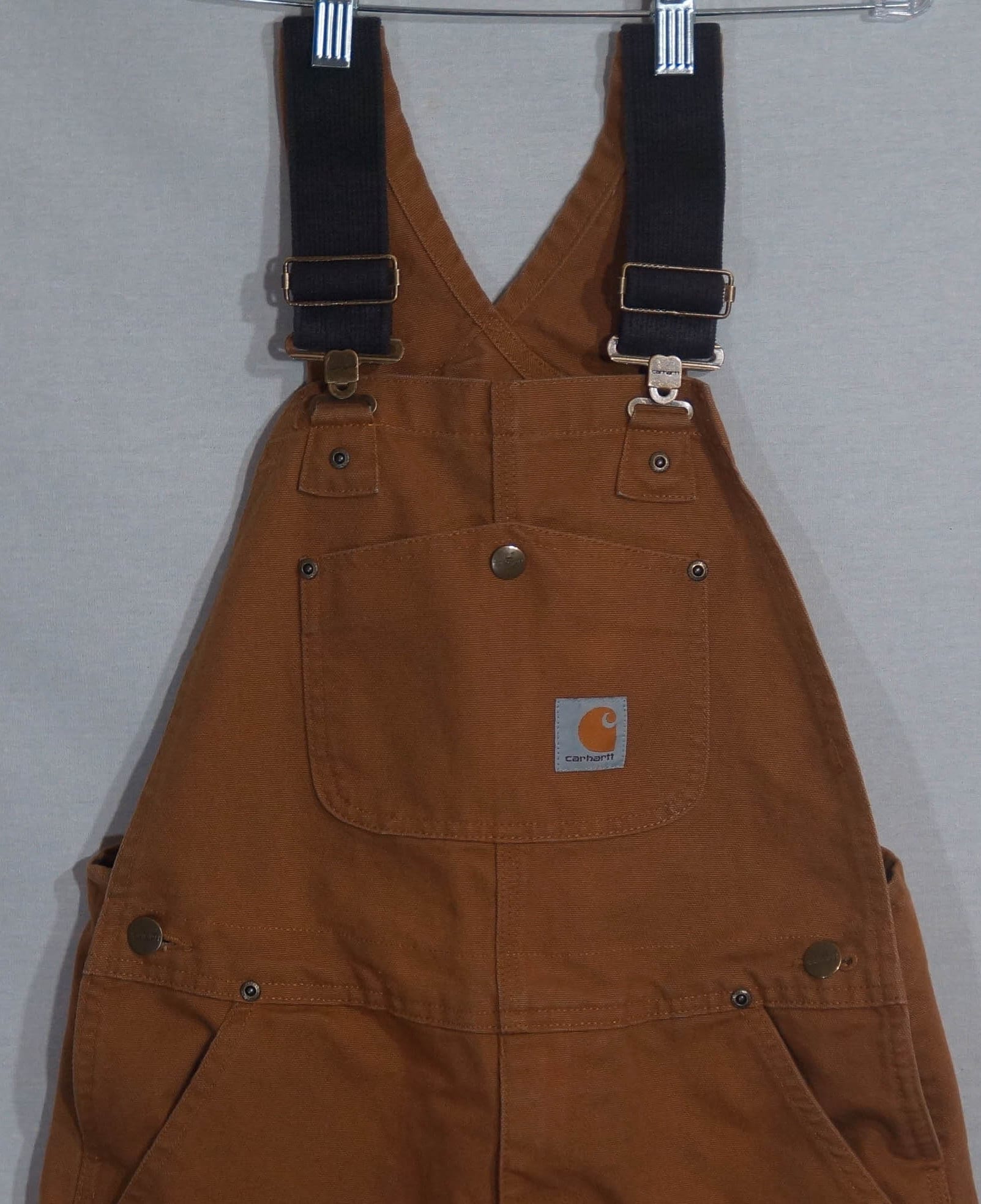 Carhartt Kid's CM8645 Washed Canvas Bib Overall Flannel Lined Boys 