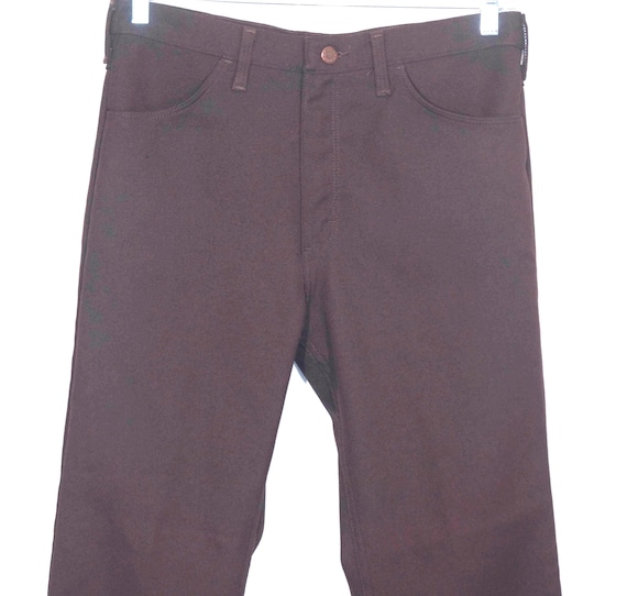Vintage 70s Wrangler Western Pants: Brown Bootcut… - image 1