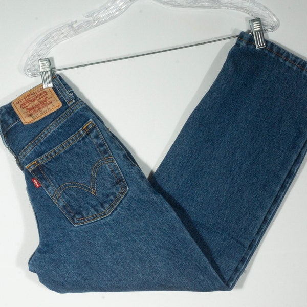 vintage Kids Levi's 550 Jeans Red Tab 90s Denim Straight Leg Childs - *Taille VTG* 10 Slim, Mesures d'utilisation : 22 x 24