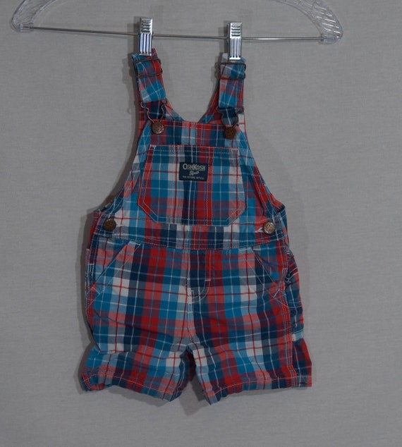 OshKosh Overalls Shorts Baby Shortalls Plaid - Ne… - image 1