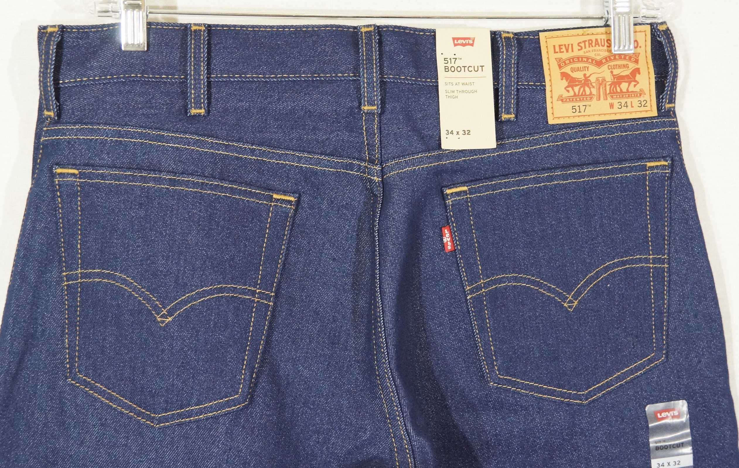 2000's Levi's Jeans Vintage 517 Red Tab Cotton Denim Zipper Fly Boot Cut Size 34 x 30 - new with