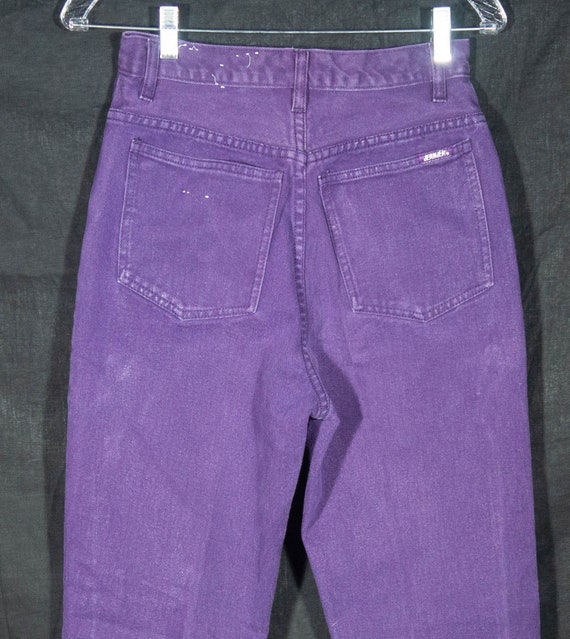 Vintage Purple Jeans 'Jeanjer' Label Button Fly H… - image 4