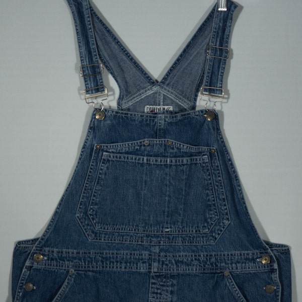 Vintage Overalls Jean Shorts 90s Designer Bill Blass Jeans Label Dungarees Shortalls Carpenter Cut - *Vintage Size* XL