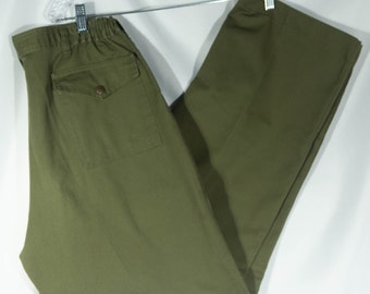 70s Boy Scouts of America Vintage Utility Pants Khaki Green Hiking, Camping, Outdoors - Size 36