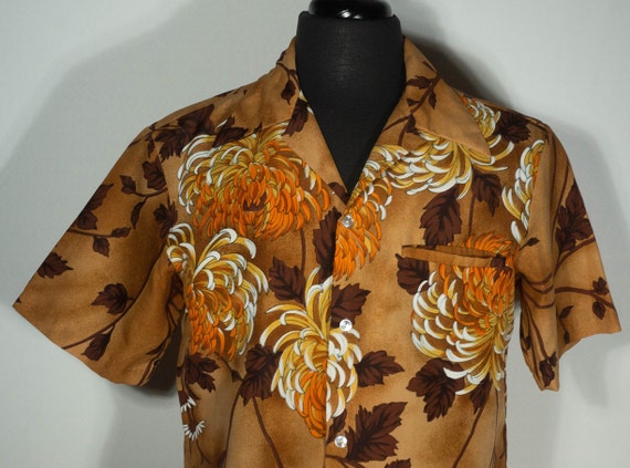 Vintage Hawaiian Shirt 70s Lounge Wear Top "Hawai… - image 1
