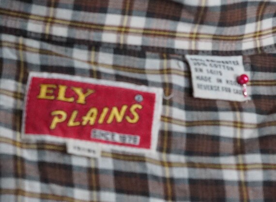 70s Shirt Vintage Western Ely Plains Label Ranch … - image 5