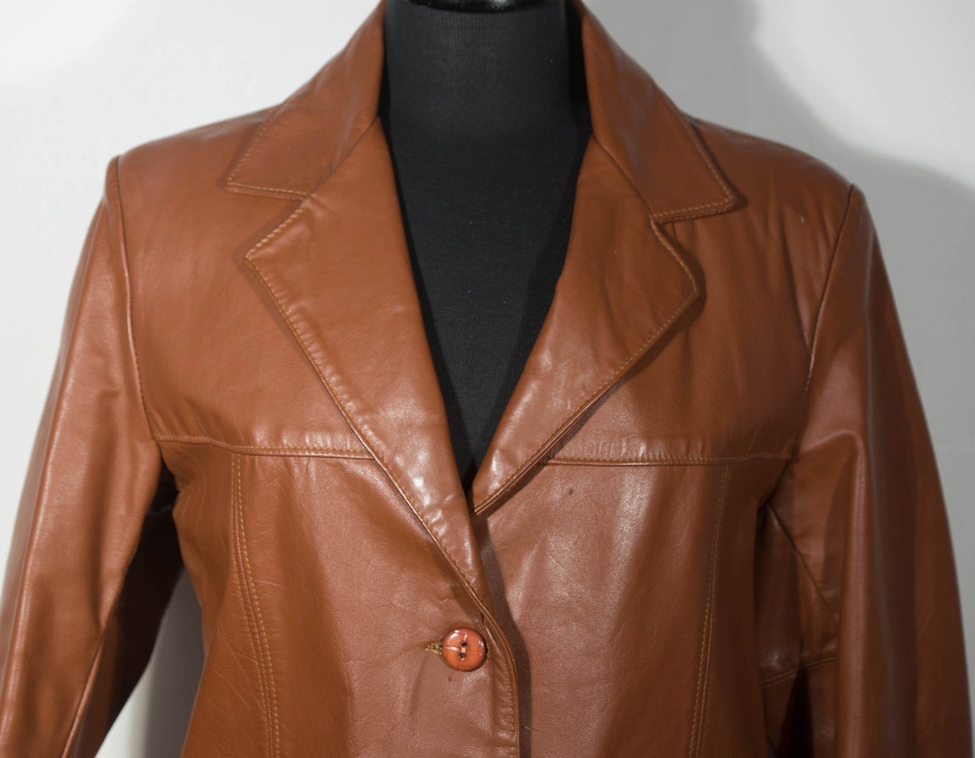 Vintage Leather Coat 70's Jacket the Leather Shop Made in