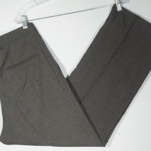 Vintage 80s Wool Blend Pants: Gray Pinstripe Trousers, Men&#39;s Size 34x29