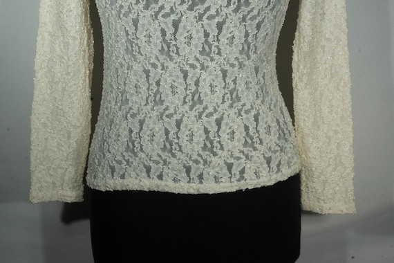 Vintage Lace Top See Through Brocade Lace Lingeri… - image 7
