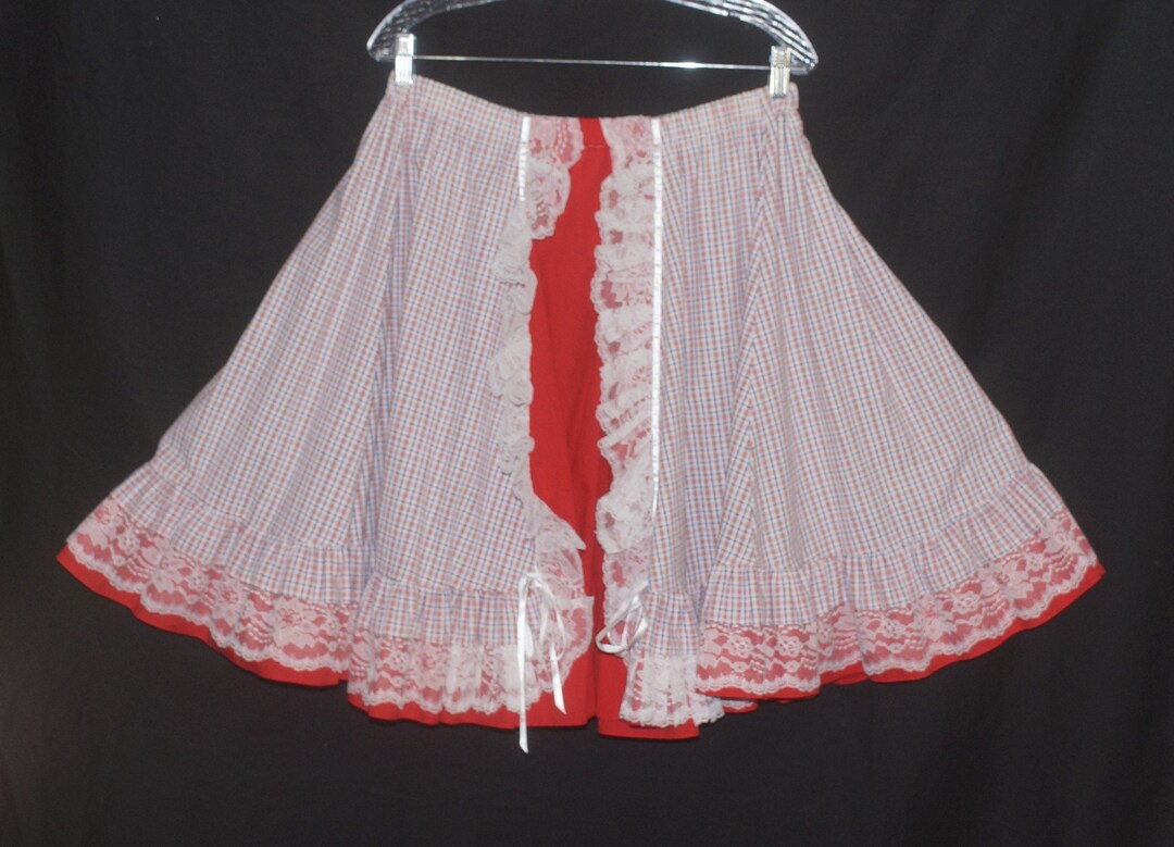 Vintage Square Dance Skirt 80s pitchfork Label Etsy