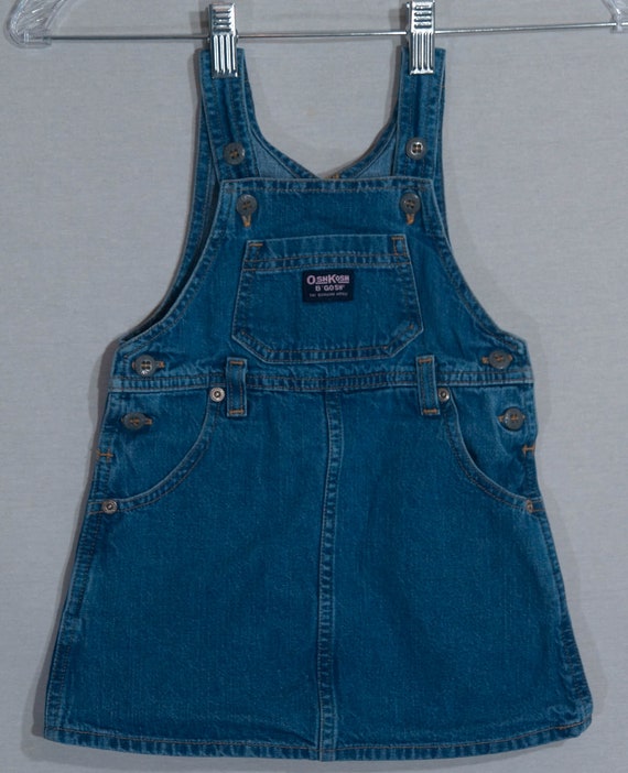 Vintage OshKosh Jean Dress Toddler Denim Jumper O… - image 6