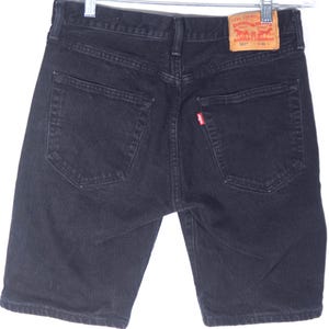 Vintage Levi&#39;s 501 Black Denim Shorts: Button Fly Red Tab, Men&#39;s Size 31