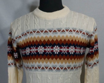 Pull vintage des années 70 Pull JCPenney « The Mens Shop » Label Design scandinave - Taille S