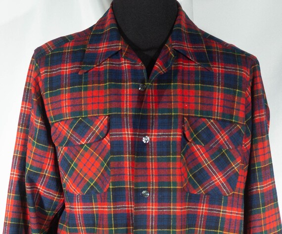 Vintage Pendleton Shirt Pure Virgin Wool Top 70s … - image 1