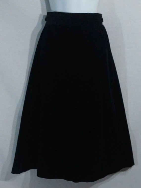 Vintage Velvet Skirt 70s Midi Black "Mantessa Jr."