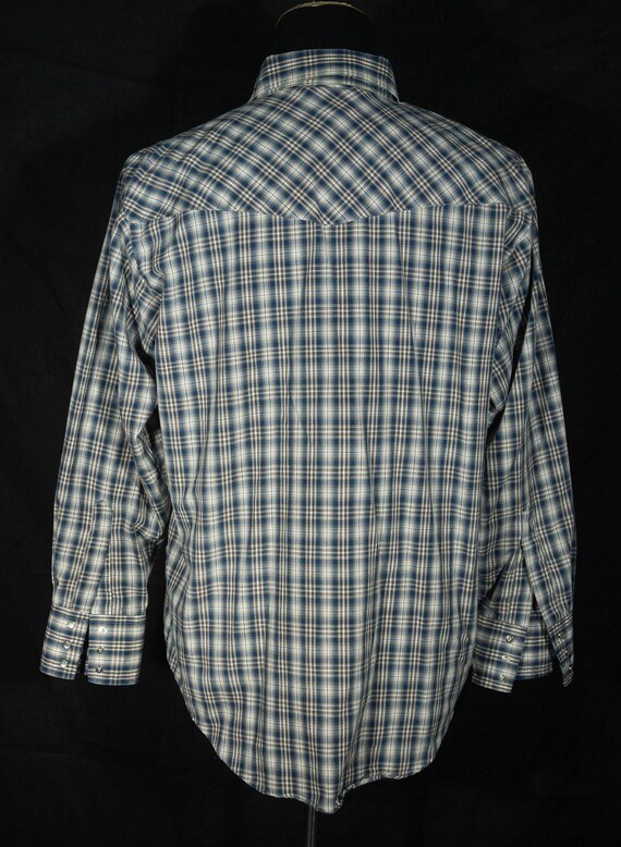 Vintage Western Shirt 80s Pearly Snaps Plains Lab… - image 5