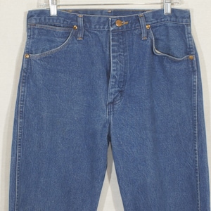 Vintage Jeans Wrangler's Cowboy Jeans 80's Wranglers 80s Made in USA Western Work Wear Ranch Rodeo Bootcut Straight Leg - Men's Size 32 x 36